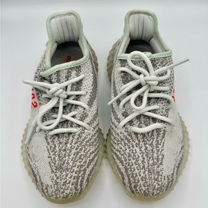 Yeezy Adidas Grey Knit Fabric Boost 350 V2 Blue Tint Sneakers 5.5US Women